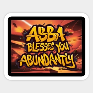 May God Bless You Abundantly - 2 Corinthians 9:8 - Scripture Art Graffiti Sticker